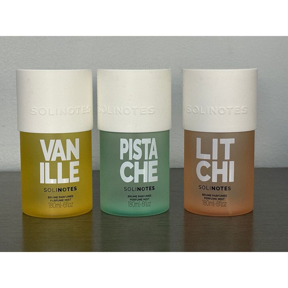 Solinotes Perfume French Set 3-Pack - Vanilla, Litchi, Pistachio NEW